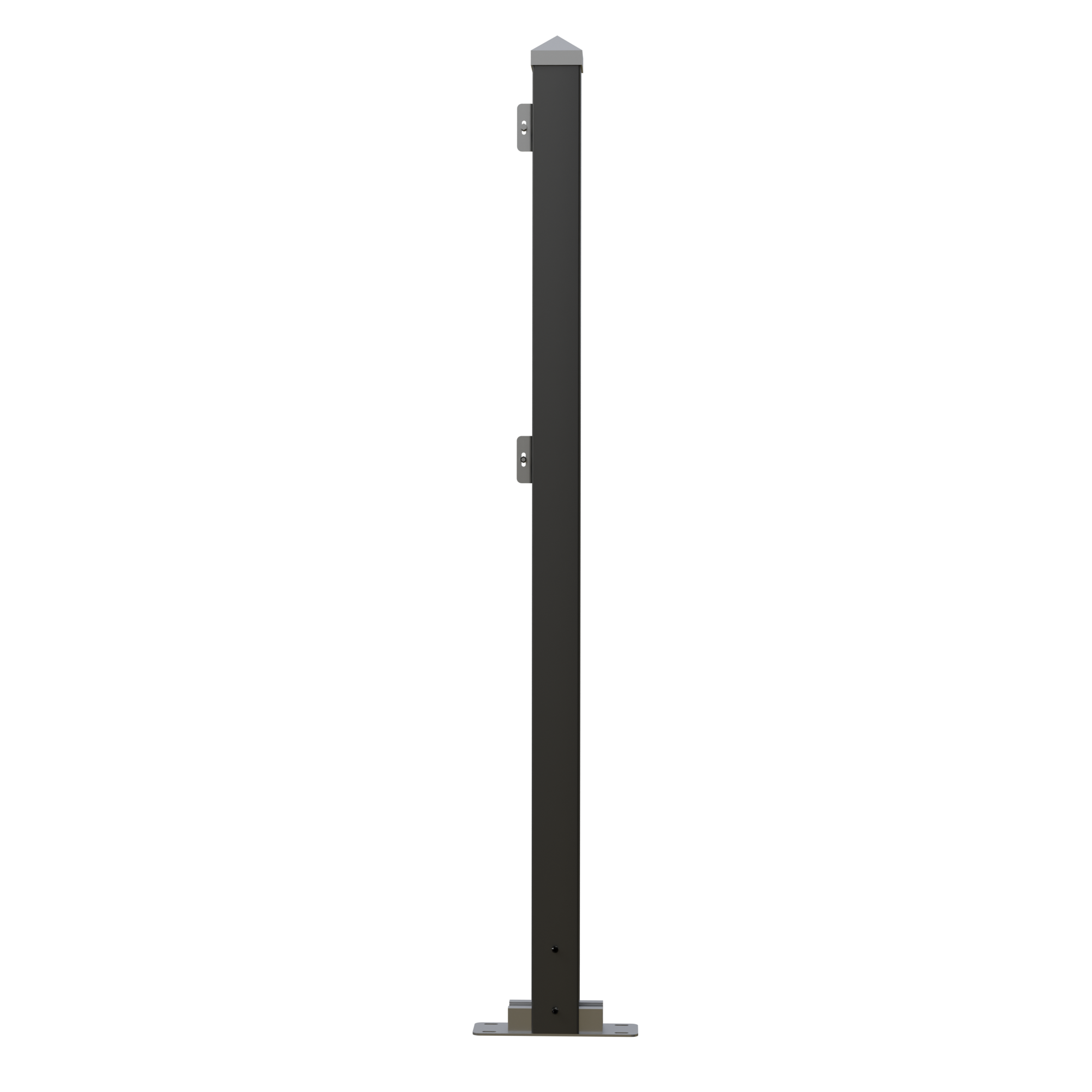 Endpfosten links Stahl vertikal verzinkt schwarz 4mm